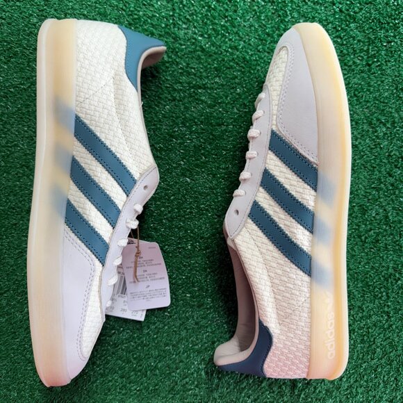 Adidas Gazelle Indoor Cream White Preloved Teal Mens Shoes JR3837 NEW Size 12 - Picture 4 of 5
